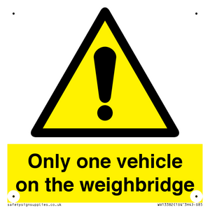 Only one vehicle on weighbridge